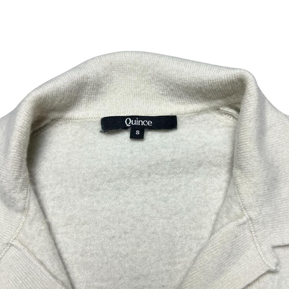 Quince Mongolian Cashmere Polo Sweater in Ivory Women’s Size Small - Picture 3 of 6